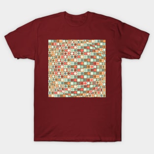 Circles in Squares in Red and Green T-Shirt